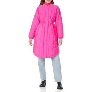 🎀 NWT Barbiecore Hot Pink Quilted Mid-Length Parka | Lightweight & Warm | 4X